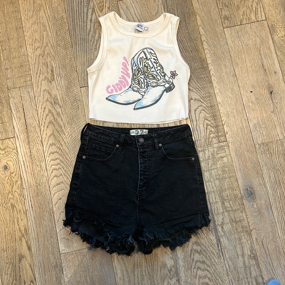 Free People CRVY Vintage High-Rise Shorts